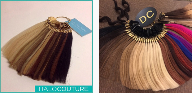 Color samples by Halo Couture (left) ad DreamCatchers (right)